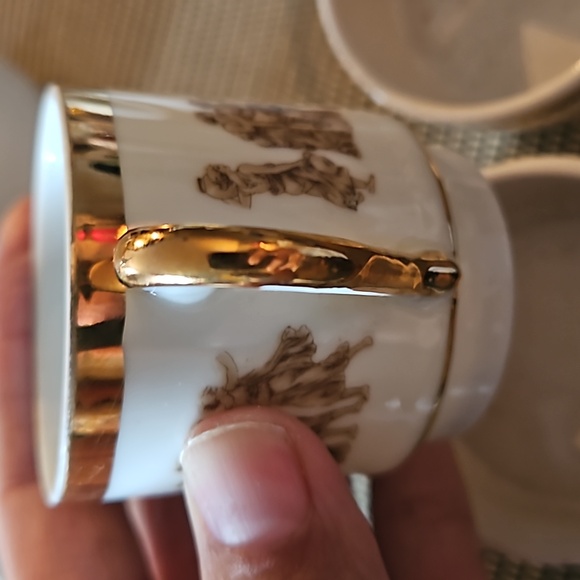 Now 14 pce Royal Crown & more Greek gilt vtg  Demitasse & Pitcher set - Picture 7 of 12